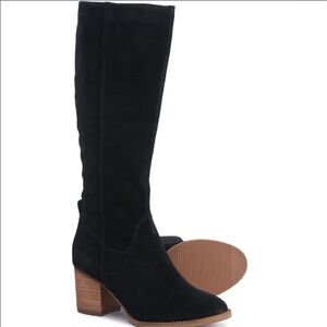 Women's Black Suede Knee-High Block Heel Blondo Boots WATERPROOF